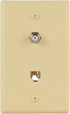 Eaton Audio & Video Wall Jacks Nylon F-Type Coax/Telephone Wall Jack