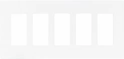 Eaton Wall Plates Aspire 5-Gang Decorator Wall Plate, White Satin