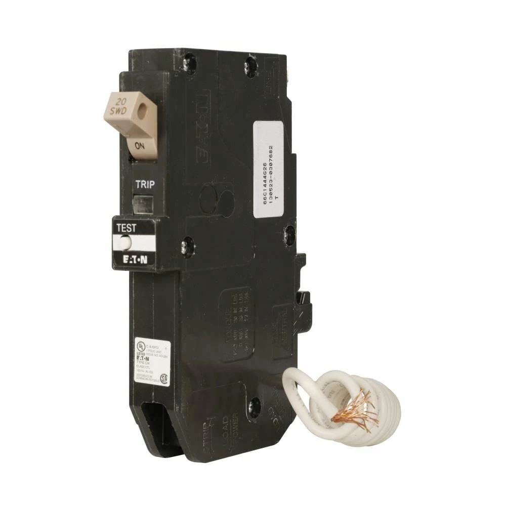 Eaton Circuit Breakers Type CH 20-Amp 1-Pole GFCI Circuit Breaker 1 Eaton Circuit Breakers Type CH 20-Amp 1-Pole GFCI Circuit Breaker