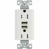Eaton Electrical Outlets 15-Amp Tamper Resistant Residential/Commercial Decorator USB Outlet, White