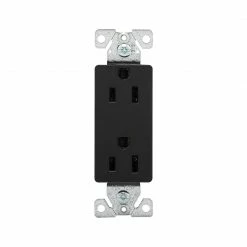 Eaton Electrical Outlets 15-Amp Residential Decorator Outlet, Black