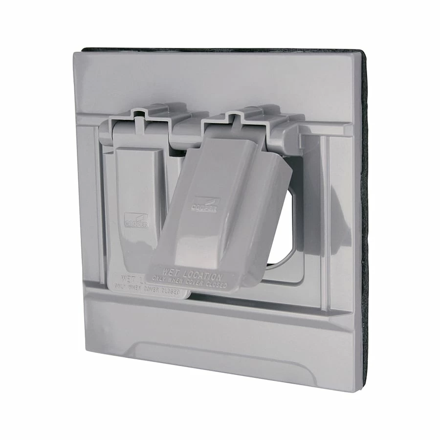 Eaton Electrical Outlet Covers Non-Metallic Gray 2-Outlet Weatherproof Electrical Outlet Cover 2 Eaton Electrical Outlet Covers Non-Metallic Gray 2-Outlet Weatherproof Electrical Outlet Cover - Image 2