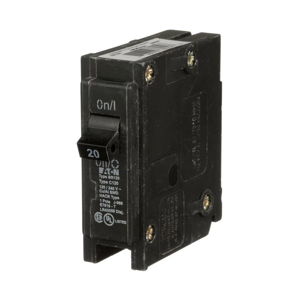 Eaton Circuit Breakers Type BR 20-Amp 1-Pole Standard Trip Circuit Breaker 2 Eaton Circuit Breakers Type BR 20-Amp 1-Pole Standard Trip Circuit Breaker - Image 2