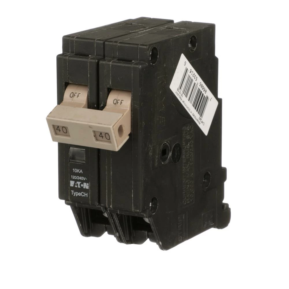 Eaton Circuit Breakers Type CH 40-Amp 2-Pole Standard Trip Circuit Breaker 2 Eaton Circuit Breakers Type CH 40-Amp 2-Pole Standard Trip Circuit Breaker - Image 2