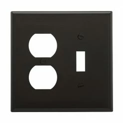 Eaton Wall Plates 2-Gang Midsize Toggle/Duplex Wall Plate, Black