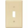 Eaton Wall Plates 1-Gang Standard Toggle Wall Plate, Ivory (10-Pack)
