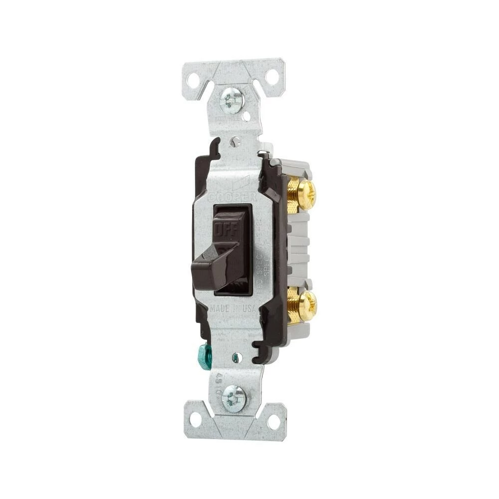 Eaton Light Switches 20-Amp Single-Pole Toggle Light Switch, Brown 3 Eaton Light Switches 20-Amp Single-Pole Toggle Light Switch, Brown - Image 3