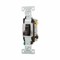 Eaton Light Switches 20-Amp 3-Way Toggle Light Switch, Brown -Eaton Outlet Store 09535131