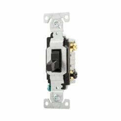 Eaton Light Switches 20-Amp 3-Way Toggle Light Switch, Black -Eaton Outlet Store 09535133