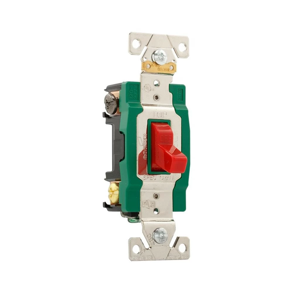 Eaton Light Switches 30-Amp Double Pole Toggle Light Switch, Red 2 Eaton Light Switches 30-Amp Double Pole Toggle Light Switch, Red - Image 2