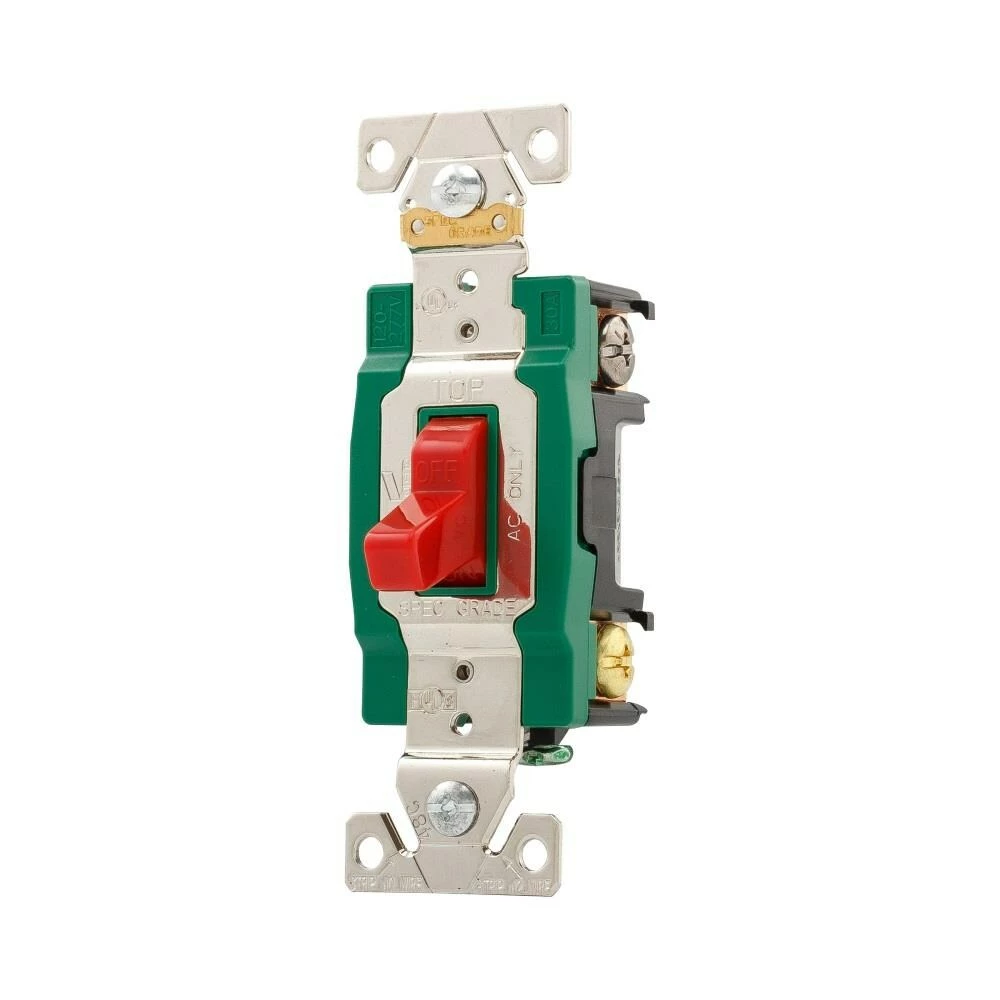 Eaton Light Switches 30-Amp Double Pole Toggle Light Switch, Red 3 Eaton Light Switches 30-Amp Double Pole Toggle Light Switch, Red - Image 3