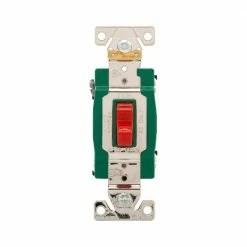 Eaton Light Switches 30-Amp Double Pole Toggle Light Switch, Red
