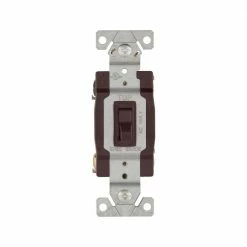Eaton Light Switches 15-Amp 4-Way Toggle Light Switch, Brown