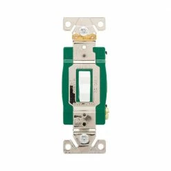 Eaton Light Switches 30-Amp Single-Pole Toggle Light Switch, White