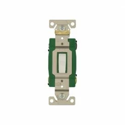 Eaton Light Switches 30-Amp Double Pole Toggle Light Switch, White