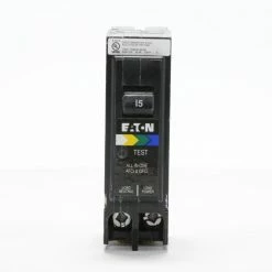 Eaton Circuit Breakers Type BR 15-Amp 1-Pole Dual Function AFCI/GFCI Plug-On Neutral Circuit Breaker