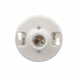 Eaton Light Sockets Porcelain Keyless Ceiling Socket, White