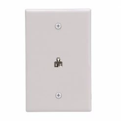 Eaton Wall Plates 1-Gang Coaxial Midsize Wall Plate, White