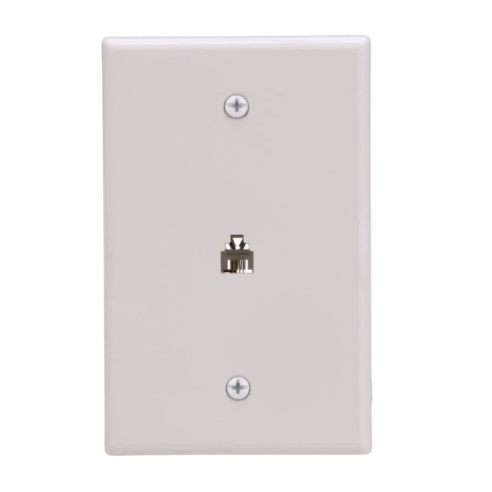 Eaton Wall Plates 1-Gang Coaxial Midsize Wall Plate, White 1 Eaton Wall Plates 1-Gang Coaxial Midsize Wall Plate, White