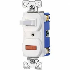 Eaton Light Switches 15-Amp Single-Pole Pilot Light Combination Light Switch, White