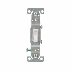 Eaton Light Switches 15-Amp Single-Pole Toggle Light Switch, White