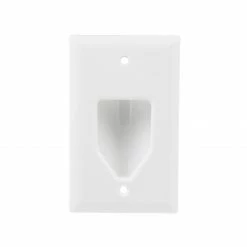 Eaton Wall Plates 1-Gang Cable Access/Recessed Midsize Recessed Wall Plate, White