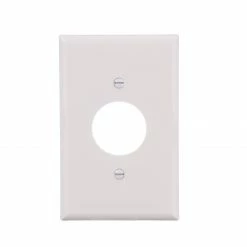 Eaton Wall Plates 1-Gang Midsize Round Wall Plate, White