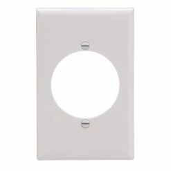Eaton Wall Plates 1-Gang Midsize Round Wall Plate, White