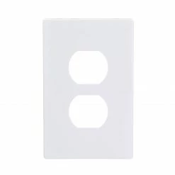 Eaton Wall Plates 1-Gang Midsize Screwless Duplex Wall Plate, White