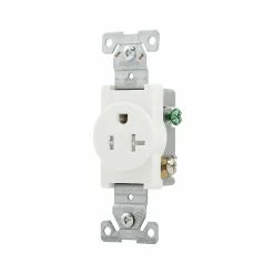 Eaton Electrical Outlets 20-Amp Tamper Resistant Residential/Commercial Round Outlet, White