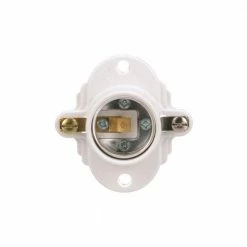 Eaton Light Sockets Plastic Keyless Cleat Socket, White