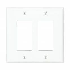 Eaton Wall Plates 2-Gang Midsize Decorator Wall Plate, White
