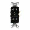 Eaton Electrical Outlets 20-Amp Tamper Resistant Commercial Duplex Outlet, Black