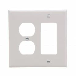 Eaton Wall Plates 2-Gang Midsize Duplex/Decorator Wall Plate, White