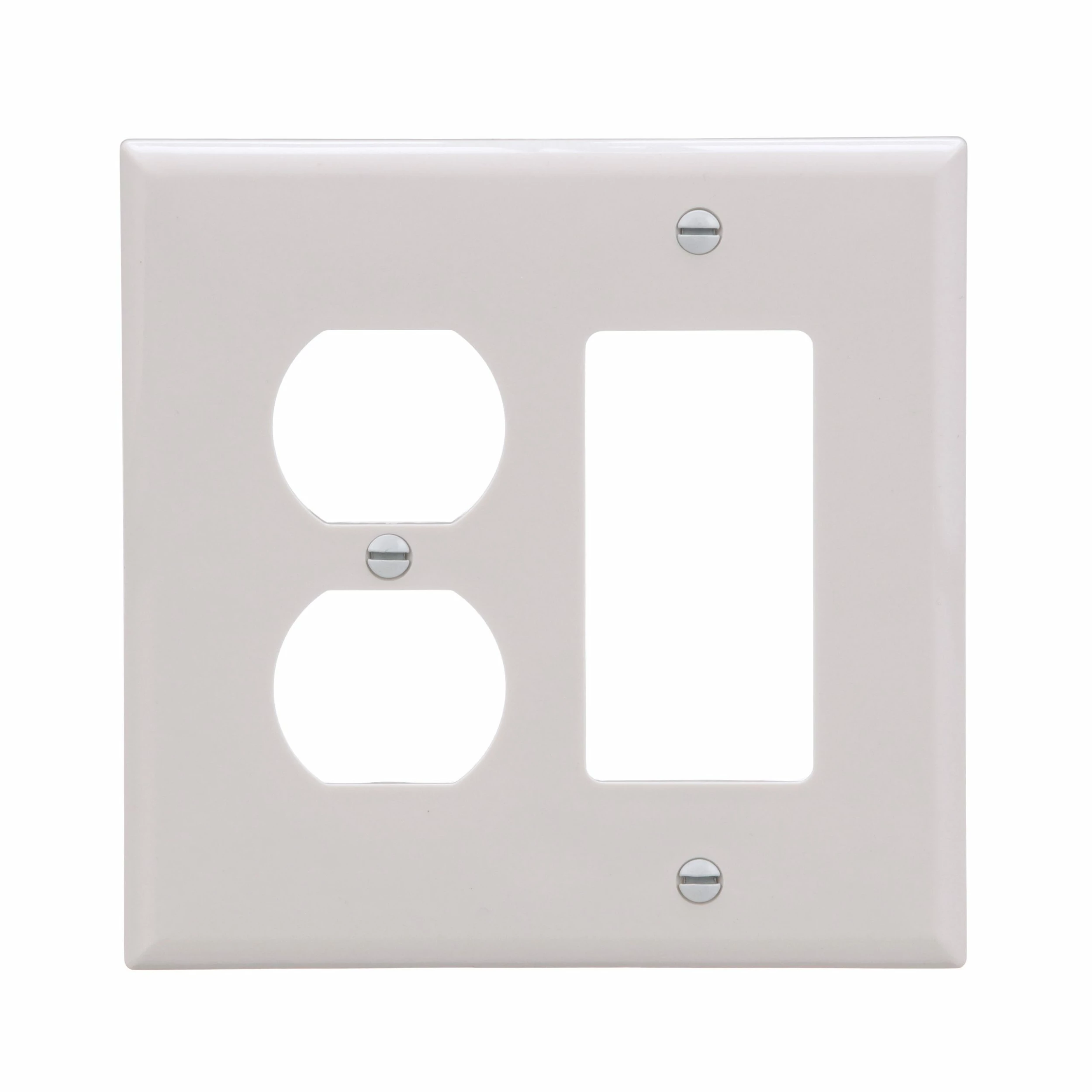Eaton Wall Plates 2-Gang Midsize Duplex/Decorator Wall Plate, White 1 Eaton Wall Plates 2-Gang Midsize Duplex/Decorator Wall Plate, White
