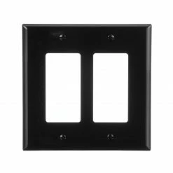 Eaton Wall Plates 2-Gang Midsize Decorator Wall Plate, Black
