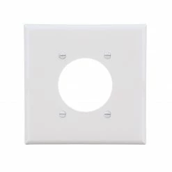 Eaton Wall Plates 2-Gang Midsize Round Wall Plate, White