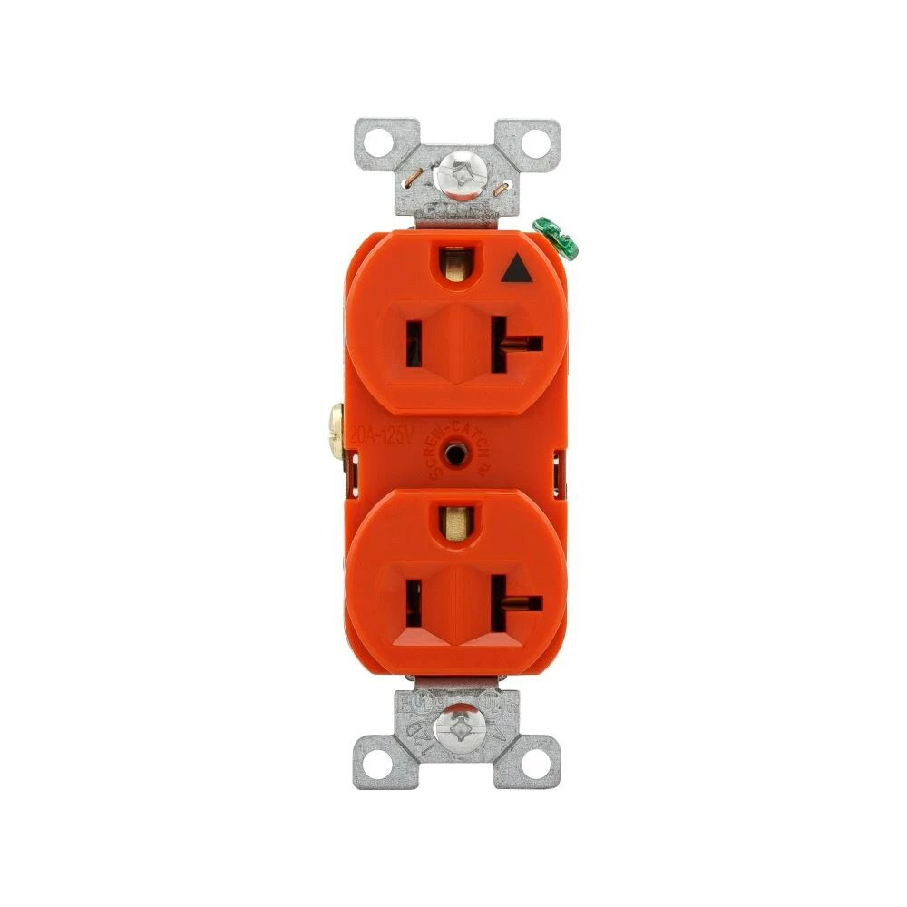 Eaton Electrical Outlets Arrow Hart 20-Amp Residential/Commercial Duplex Outlet, Orange 3 Eaton Electrical Outlets Arrow Hart 20-Amp Residential/Commercial Duplex Outlet, Orange - Image 3