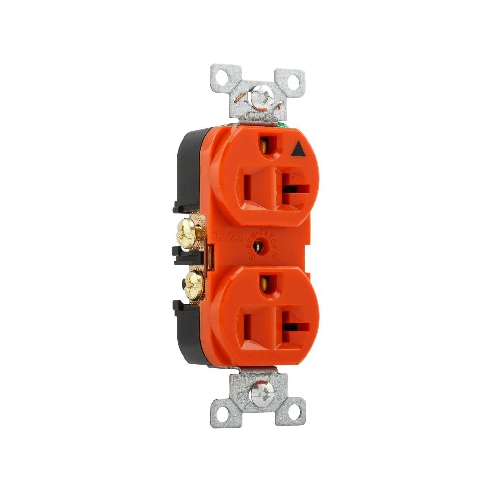 Eaton Electrical Outlets Arrow Hart 20-Amp Residential/Commercial Duplex Outlet, Orange
