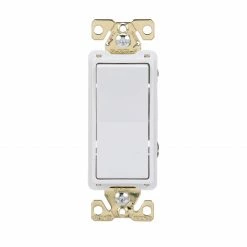 Eaton Light Switches 20-Amp Single-Pole Rocker Light Switch, White