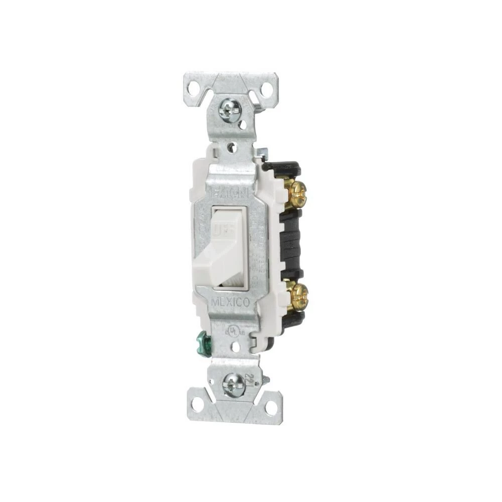 Eaton Light Switches 20-Amp Double Pole Toggle Light Switch, White 2 Eaton Light Switches 20-Amp Double Pole Toggle Light Switch, White - Image 2