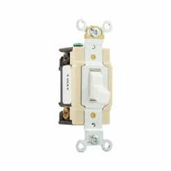 Eaton Light Switches 20-Amp 4-Way Toggle Light Switch, White