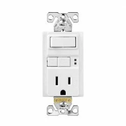 Eaton Electrical Outlets 15-Amp Tamper Resistant GFCI Residential Decorator Switch Outlet, White