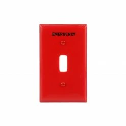 Eaton Wall Plates 1-Gang Standard Toggle Wall Plate, Red