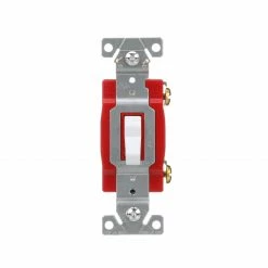 Eaton Light Switches 20-Amp Single-Pole Toggle Light Switch, White