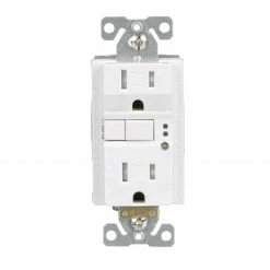 Eaton Electrical Outlets 15-Amp Tamper Resistant GFCI Residential/Commercial Decorator Outlet with Night Light, White