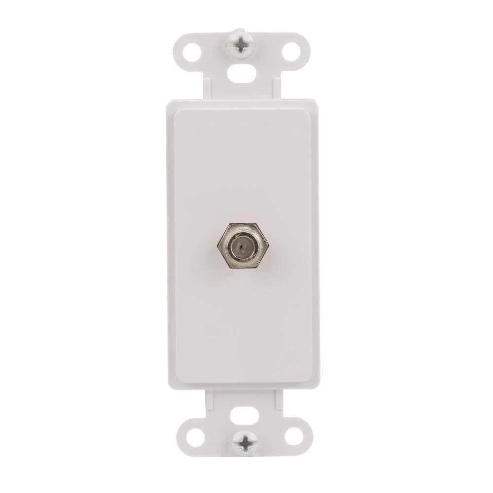 Eaton Wall Plates 1-Gang Coaxial Standard Decorator Wall Plate Insert, White 1 Eaton Wall Plates 1-Gang Coaxial Standard Decorator Wall Plate Insert, White