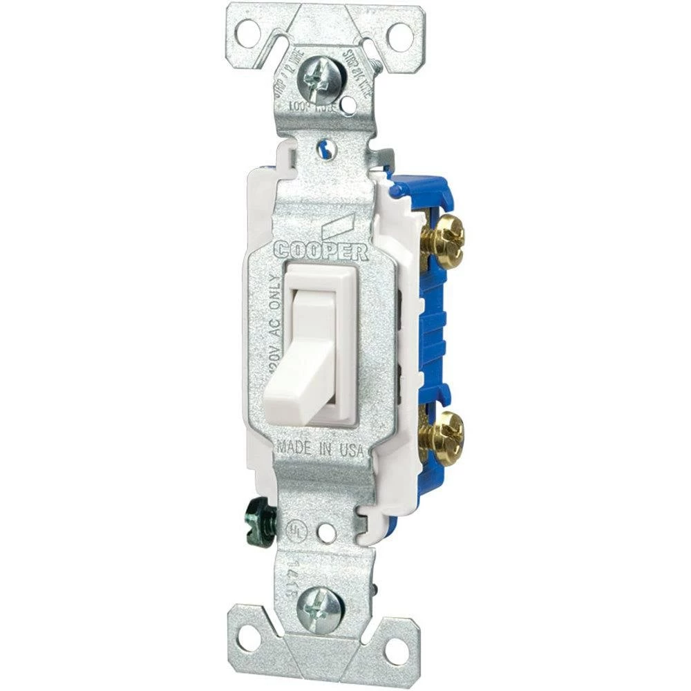 Eaton Light Switches 15-Amp Single-Pole Illuminated Toggle Light Switch, White 1 Eaton Light Switches 15-Amp Single-Pole Illuminated Toggle Light Switch, White