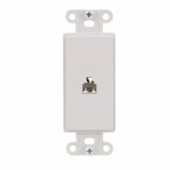 Eaton Wall Plates 1-Gang Coaxial Specialty Decorator Wall Plate Insert, White