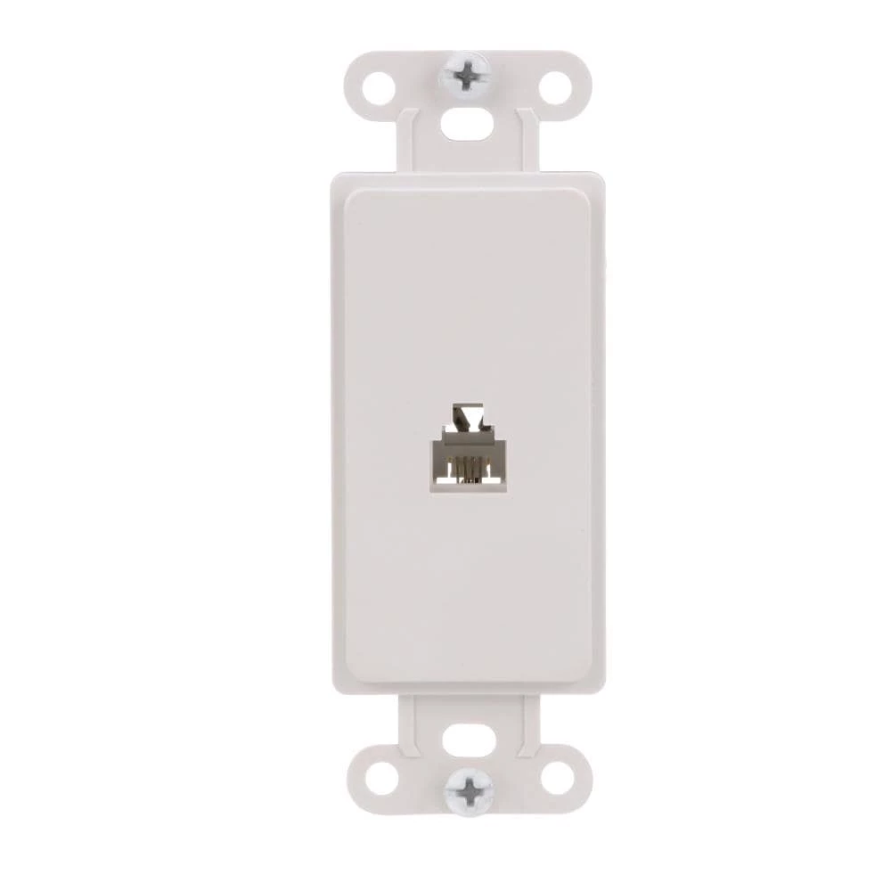 Eaton Wall Plates 1-Gang Coaxial Specialty Decorator Wall Plate Insert, White 1 Eaton Wall Plates 1-Gang Coaxial Specialty Decorator Wall Plate Insert, White